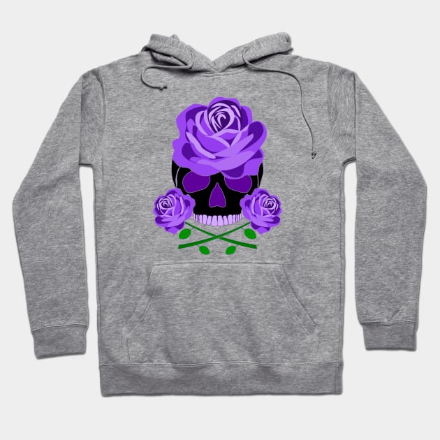 Purple Rose Skull Hoodie by Nuletto